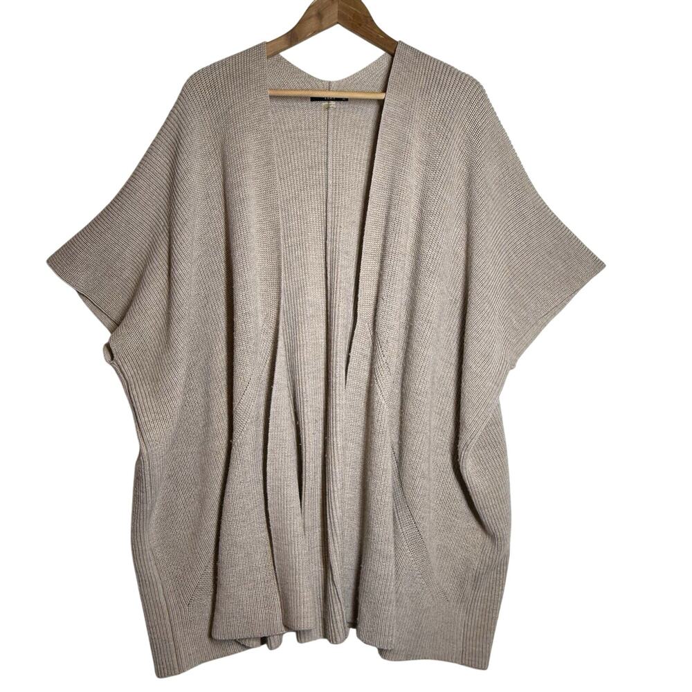 Tart Collections Beige 100% Merino Wool Open Cardigan Sweater M/L